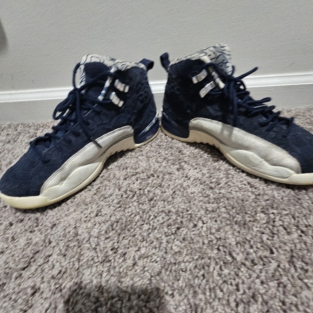 Nike Air Jordan RARE 12 Retro International Flight Blue Shoe youth 6.5. Vintage - Picture 12 of 16